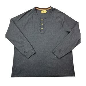 The Normal Brand Men's XXL 2XL‎ Puremeso Henley Blue Chambray Long Sleeve Shirt